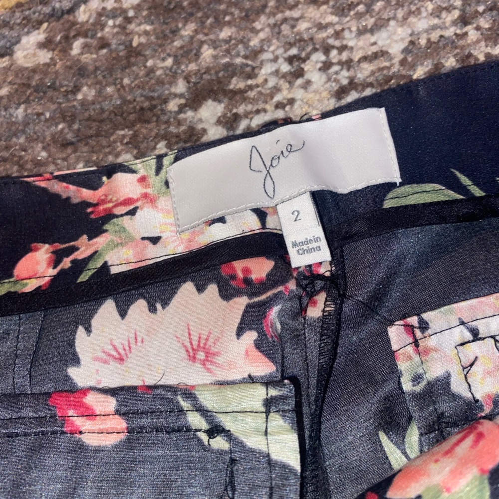 💎RARE💎NWOT JOIE Silk Blend Tailored Floral Pants, Size 2 - Picture 7 of 12